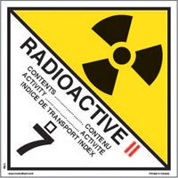 Category 2 Radioactive Materials TDG Shipping Labels, 4" L x 4" W, Black on White SAG878 | Dufferin Supply