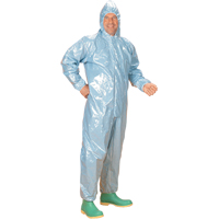 0.5 Mil CRFR Hooded Coveralls, Medium, Blue, FR Treated Fabric Dufferin Supply