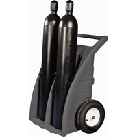 Chariots doubles pour bouteilles, Roues Caoutchouc, Base de 23" la x 12" lo, 500 lb Dufferin Supply