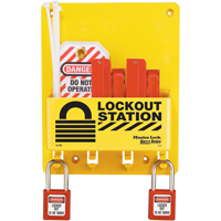 Poste de verrouillage compacte, Cadenas Thermoplastique, Capacit&eacute; de 4, Cadenas Compris Dufferin Supply