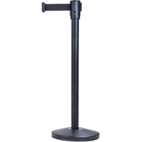 Free-Standing Crowd Control Barrier, Steel, 35" H, Black Tape, 7' Tape Length Dufferin Supply