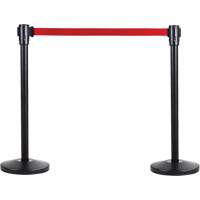 Poteau r&eacute;cepteur pour barri&egrave;res sur pieds pour le contr&ocirc;le des foules, Hauteur de 35", Noir Dufferin Supply