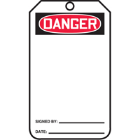 Safety Tags, Plastic, 3-3/8" W x 5-7/8" H, English Dufferin Supply