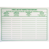 First Aid Kit Inspection Report Cards SAY532 | Dufferin Supply