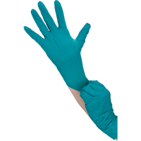 TouchNTuff Disposable Gloves, 7, Nitrile, 5-mil, Powdered, Green Dufferin Supply