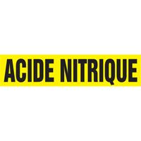 "Acid Nitrique" Pipe Marker, Self-Adhesive, 4" H x 24" W, Black on Yellow Dufferin Supply