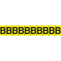Individual Adhesive Letter Markers, E, 1" H, Black on Yellow Dufferin Supply