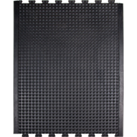 Anti-Fatigue Dome Matting, Bubbled, 3' x 4' x 1/2", Black, Rubber Dufferin Supply