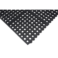 Anti-Fatigue Link Matting, Honeycomb, 3' x 3' x 1/2", Black, Natural Rubber Dufferin Supply