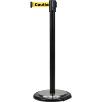Free-Standing Crowd Control Barrier, Steel, 35" H, Yellow Tape, 7' Tape Length Dufferin Supply