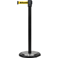 Free-Standing Crowd Control Barrier, Steel, 35" H, Yellow Tape, 7' Tape Length Dufferin Supply