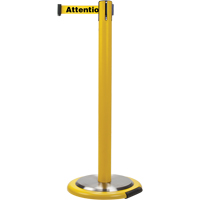 Free-Standing Crowd Control Barrier, Steel, 35" H, Yellow Tape, 7' Tape Length Dufferin Supply