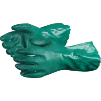 Chemstop Gloves with Crushed Ceramic-Powder Grip Finish, Size Medium/8, 12" L, Nitrile, Cotton Jersey Inner Lining, 40-mil Dufferin Supply