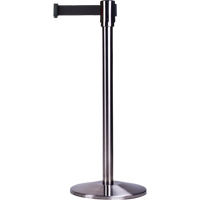 Free-Standing Crowd Control Barrier, Steel, 35" H, Black Tape, 12' Tape Length Dufferin Supply