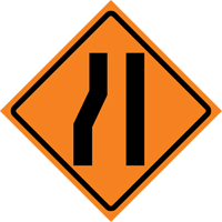 Merge Right Roll-Up Traffic Sign, 36" x 36", Vinyl, Pictogram Dufferin Supply