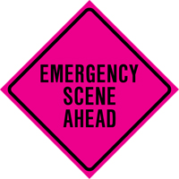 "Emergency Scene Ahead" Roll-Up Traffic Sign, 36" x 36", Vinyl, English Dufferin Supply