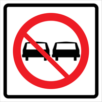 No Passing Roll-Up Traffic Sign, 29-1/2" x 29-1/2", Vinyl, Pictogram Dufferin Supply