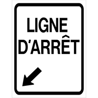 "Ligne d'Arr&ecirc;t" Roll-Up Traffic Sign, 23-3/5" x 29-1/2", Vinyl, French with Pictogram Dufferin Supply