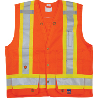 Veste de s&eacute;curit&eacute; pour arpenteur, Orange haute visibilit&eacute;, Petit, Polyester Dufferin Supply