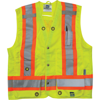 Veste de s&eacute;curit&eacute; pour arpenteur, Jaune lime haute visibilit&eacute;, Petit, Polyester Dufferin Supply