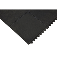 Anti-Fatigue Matting, Smooth, 3' x 3' x 1/2", Black, Natural Rubber Dufferin Supply