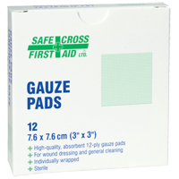 Gaze, Tampon, 3" lo x 3" la, St&eacute;rile, Dispositif m&eacute;dical Classe 1 Dufferin Supply
