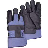 Gant pour le travail doubl&eacute;s pour l'hiver bleus, Grand, Paume en Cuir fleur de meuble, Doublure en Molleton de coton Dufferin Supply
