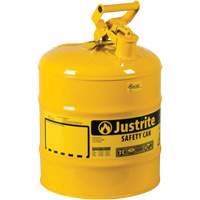Bidons s&eacute;curitaires, Type I, Acier, 5 gal. US, Jaune, Homologu&eacute; FM/List&eacute; UL/ULC Dufferin Supply