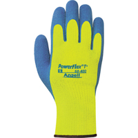 PowerFlex&reg; T° Hi Viz 80-400 Gloves, 7/Small, Rubber Latex Coating, 7 Gauge, Terry Shell Dufferin Supply