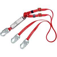 PRO Shock-Absorbing Lanyard, 6', Snap Hook Center, Snap Hook Leg Ends, Polyester Dufferin Supply