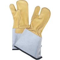 3-Finger Gloves, Medium, Grain Cowhide Palm Dufferin Supply