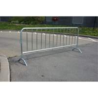 Portable Barrier, Interlocking, 102" L x 40" H, Silver Dufferin Supply