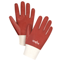 Red Smooth-Finish Chemical-Resistant Gloves, Size Large/9, 10" L, PVC, Interlock Inner Lining, 47-mil Dufferin Supply