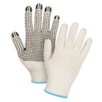 Lightweight Dotted String Knit Gloves, Poly/Cotton, Single Sided, 7 Gauge, X-Large Dufferin Supply