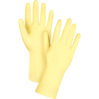 Gants jaune canari de premi&egrave;re qualit&eacute; r&eacute;sistants aux produits chimiques, Taille Moyen/8, 12" lo, Latex de caoutchouc, Doublure en Ouat&eacute;e, 18 mils Dufferin Supply