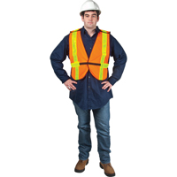 Standard-Duty Safety Vest, High Visibility Orange, Large, Polyester Dufferin Supply