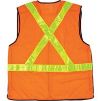 5-Point Tear-Away Traffic Safety Vest, High Visibility Orange, Large, Polyester Dufferin Supply