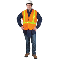 5-Point Tear-Away Traffic Safety Vest, High Visibility Orange, Large, Polyester Dufferin Supply