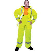 RZ900 Premium Traffic Rain Suit, Polyester/PVC, Medium, Lime-Yellow Dufferin Supply