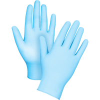 Gants tactiles jetables de calibre m&eacute;dical, Petit, Nitrile/vinyle, 4,5 mils, Sans poudre, Bleu, Classe 2 Dufferin Supply