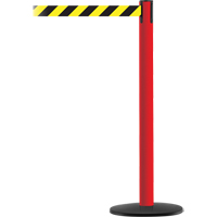 Advance TensaBarrier&reg; Barrier Post, Steel, 36" H, Black/Yellow Tape, 7.5' Tape Length Dufferin Supply