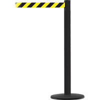 Advance TensaBarrier&reg; Barrier Post, Steel, 36" H, Black/Yellow Tape, 7.5' Tape Length Dufferin Supply