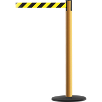 Advance TensaBarrier&reg; Barrier Post, Steel, 36" H, Black/Yellow Tape, 7.5' Tape Length Dufferin Supply