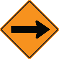 Arrow Roll-Up Temporary Conditions Sign , 24" x 24", Vinyl, Pictogram SEH885 | Dufferin Supply