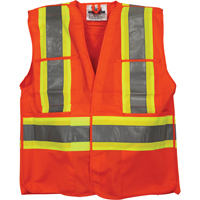 Veste de s&eacute;curit&eacute; pour la circulation, Orange haute visibilit&eacute;, Moyen/Petit, Polyester Dufferin Supply