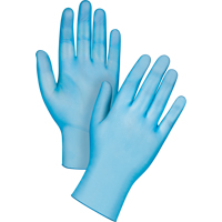 Gants jetables de calibre m&eacute;dical, Petit, Vinyle, 4,5 mils, Sans poudre, Bleu, Classe 2 Dufferin Supply