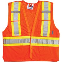 Traffic Safety Vest, High Visibility Orange, Large/X-Large, Polyester Dufferin Supply