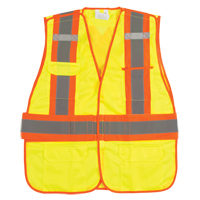 CSA Compliant High Visibility Surveyor Vest, High Visibility Lime-Yellow, X-Large, Polyester Dufferin Supply