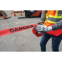 "Danger" Barricade Tape, Bilingual, 3" W x 1000' L, 1.5 mils, Black on Red Dufferin Supply