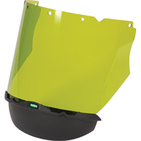 V-Gard&reg; Visor with Chin Protector for Arc Flash Application, Polycarbonate, Green Tint Dufferin Supply
